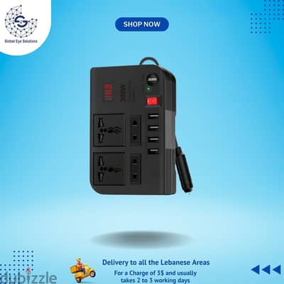 Green Lion Car Power Extension Socket Spark 3 Power Inverter 300W