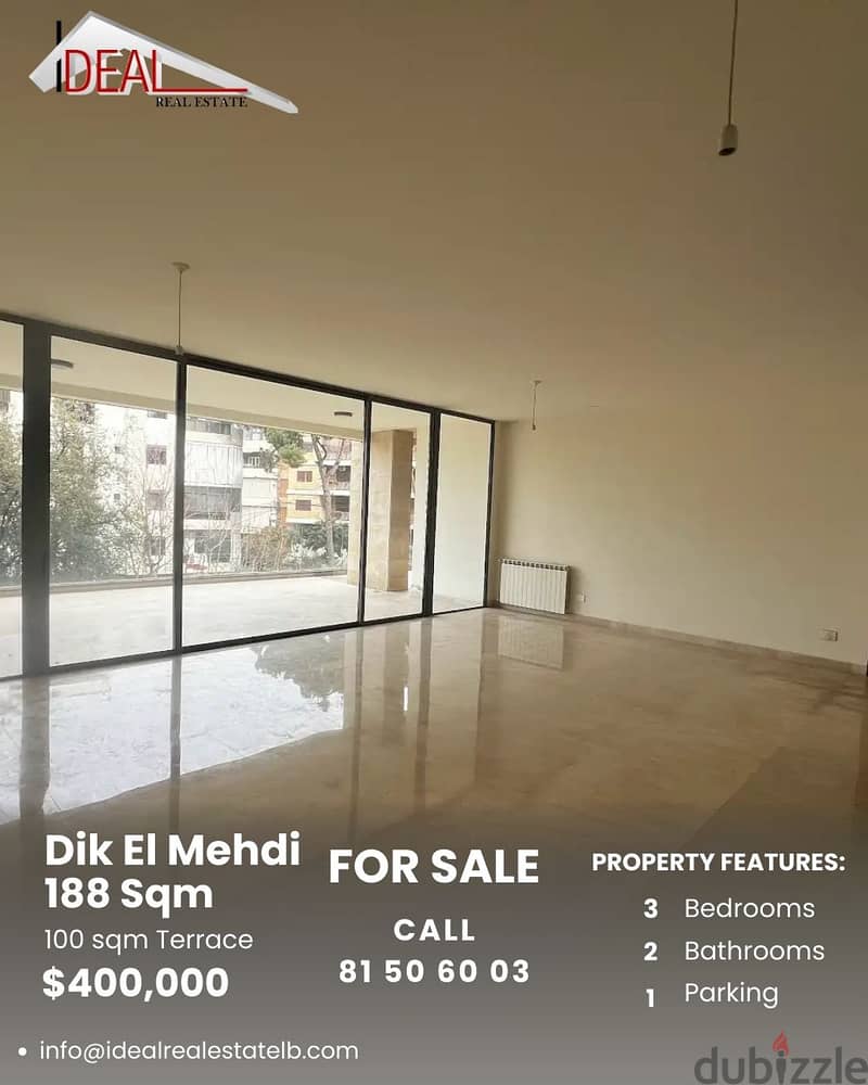 Apartment for sale in Dik el Mehdi شقة للبيع في ديك المحدي 0