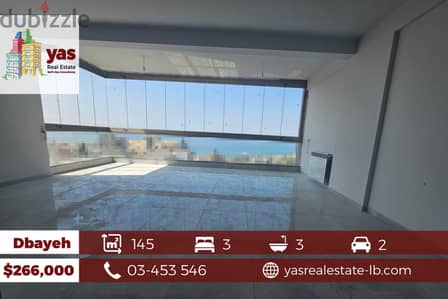 Dbayeh 145m2 |Luxury |Brand New | Open Sea View | PA |