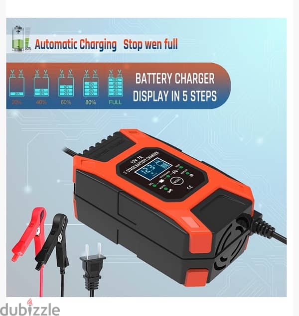 12V 7A 7-Stage Smart Battery Charger FBC1207D (L15 x W8.6 x H6.3)cm 1