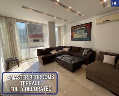 2 MASTER BEDROOMS + TERRACE + FULLY DECORATED Hamra  REF#IK119068