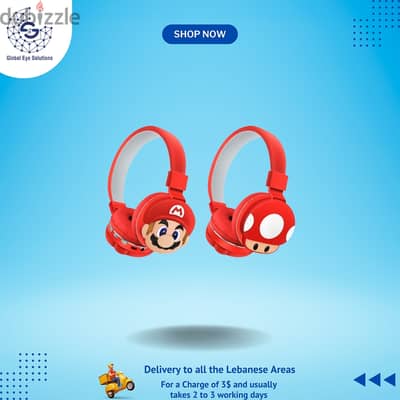 Super Mario Wireless Headset For Kids