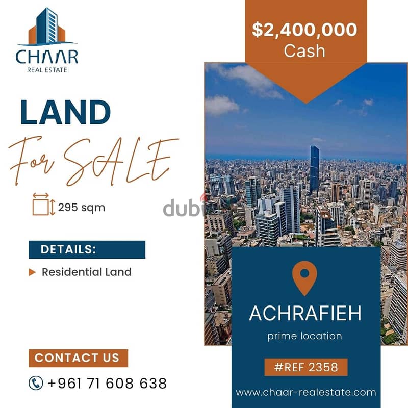 #R2358 - Residential Land for Sale in Achrafieh 0