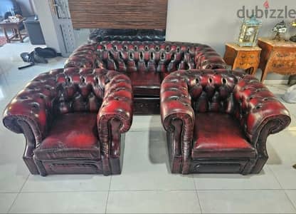 salon chesterfield genuine leather buffalo original England