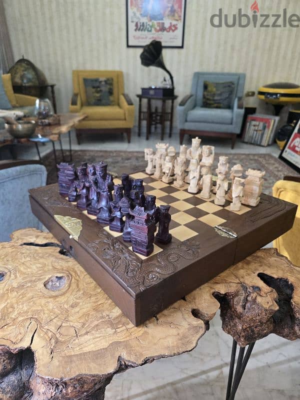 vintage chess board  طاولة شطرنج انتيك 1