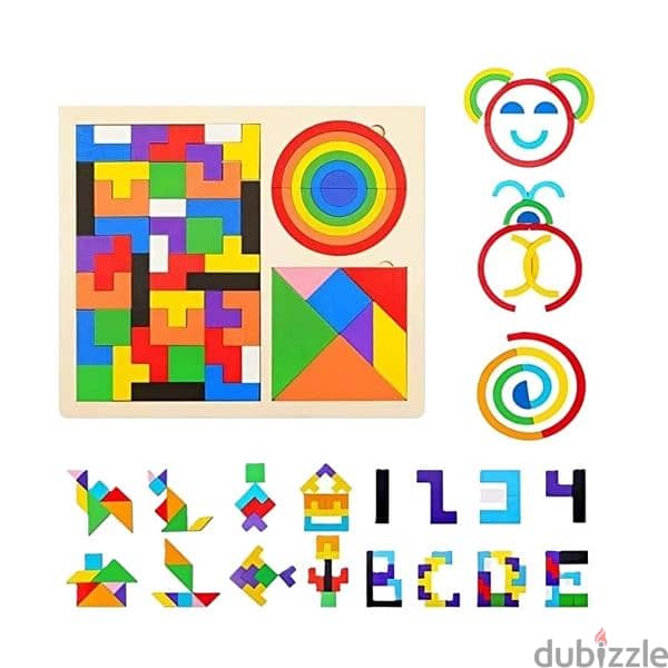 3 In 1 Wooden Colorful Block Puzzle 1