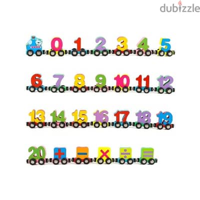 Magnetic Digital Train Cars Multiplication 27 Pcs