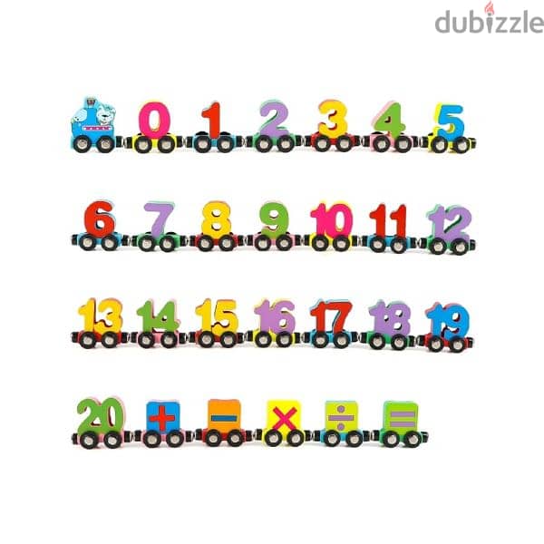 Magnetic Digital Train Cars Multiplication 27 Pcs 0