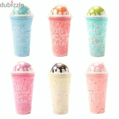 Colorful Ice Cream Style Cup With Straw 450 ml