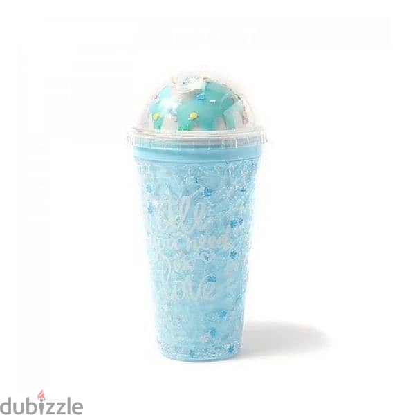 Colorful Ice Cream Style Cup With Straw 450 ml 1