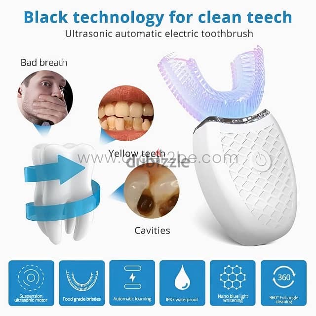 Ultrasonic Whitening Toothbrush: U-Shaped, Hands-Free, 4 Modes 3