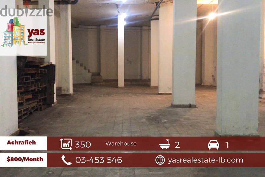 Achrafieh 350m2 | Warehouse | Well Maintained | Rent | MO | 0