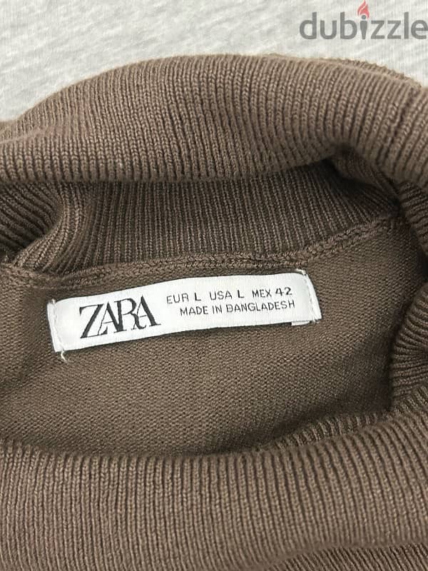 ZARA Turtleneck Shirt Brown 2