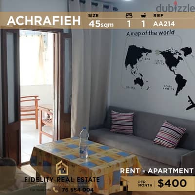 Apartment for rent in Achrafieh AA214 شقة للإيجار في الأشرفية