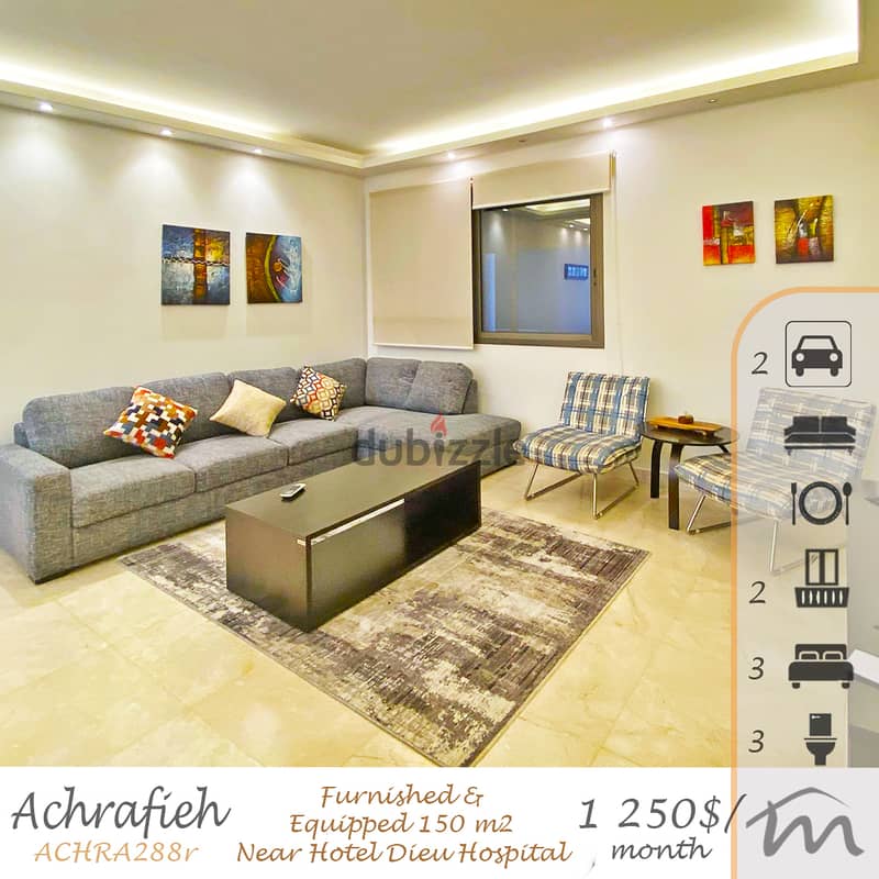 Ashrafieh - Hotel Dieu | Prime Location | Fully Furnished 150m² Apart 0