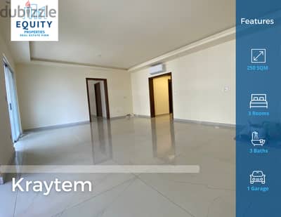 250 SQM Apartment For Sale In Kraytem شقة للبيع #HG1531121