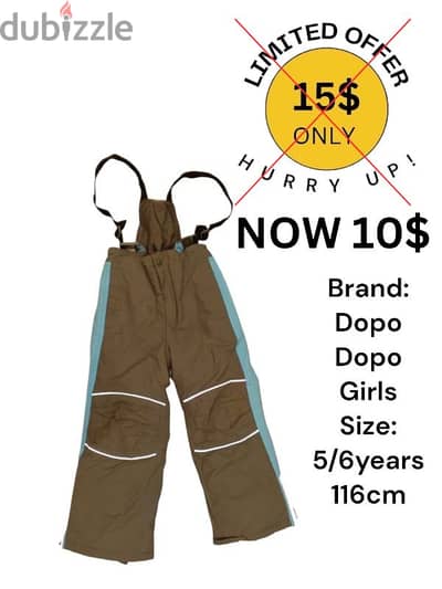 Dopo Girls Snow Suit Snow Apparel Snowboard Snow Pants Kid clothes ski