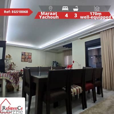 well-equipped apartment in Mazraat Yachouh شقة مجهزة في مزرعة يشوع