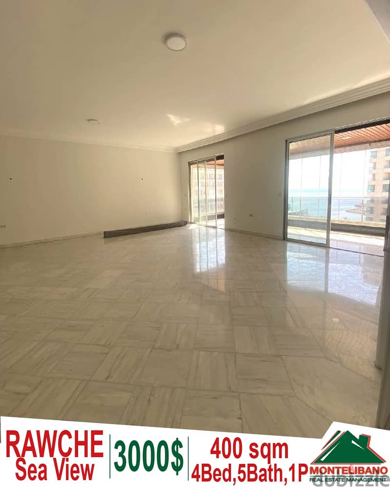 Huge Apartment for rent in Rawche With Open sea View 0