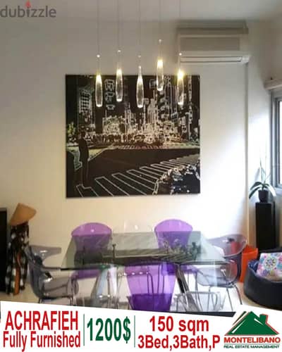 Fully Furnished 150 sqm apartment for rent in Achrafieh- Sioufi !!!