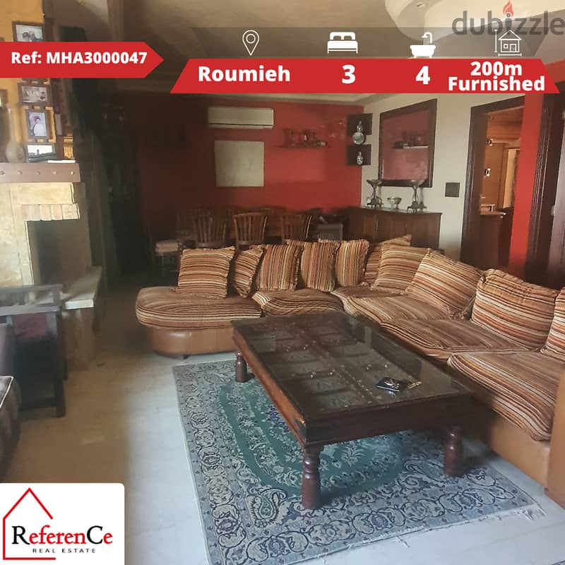 Furnished apartment for sale in Roumieh شقة مفروشة للبيع في الرومية 0