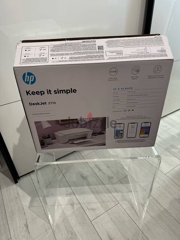 Used only once! HP DeskJet 2710 three in one color printer wireless 1