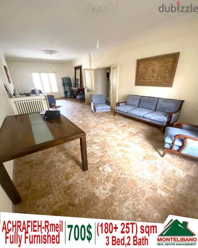 Fully Furnished 150sqm apartment for rent in Achrafieh- Rmeil +terrace