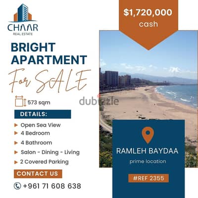 #R2355- Apartment for Sale in Ramleh Al-Baydaa | Sea View