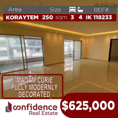 FULLY MODERNLY DECORATED, BEIRUT,KORAYTEM/قريطم REF#IK118233