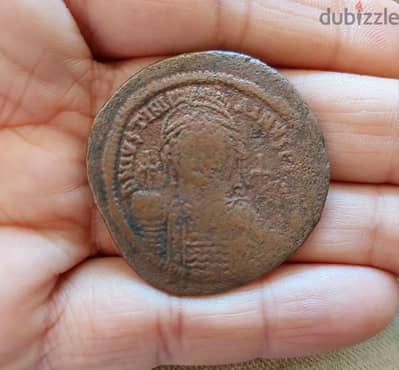 Beyzantine Juatinian Wide around 40 mm diameter 527AD Bronze Follis