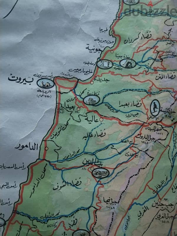 vintage lebanon map 72 2