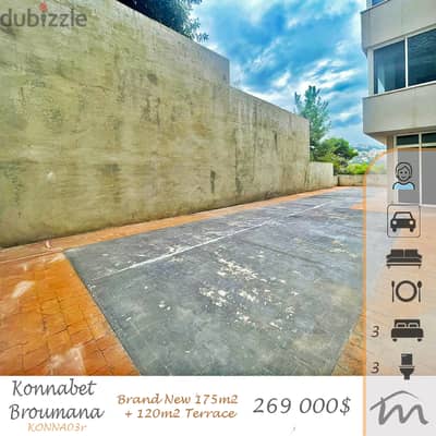 Konnabet Broumana | Brand New 175m² + 120m² Terrace | New Building