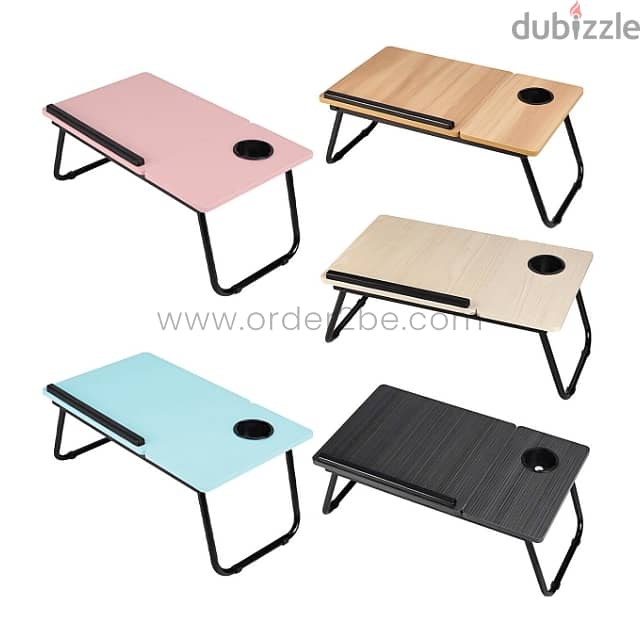 Wooden Adjustable Laptop Table – Foldable w/ 5 Angles & Cup Slot 11