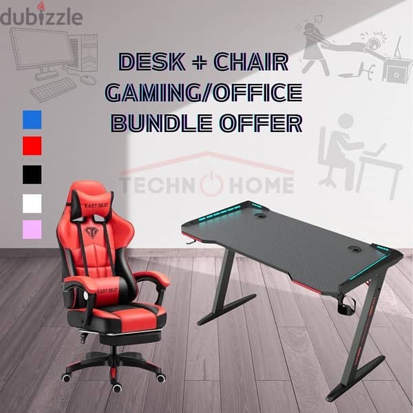 Gaming Chair + Gaming Desk Combo Offer 0