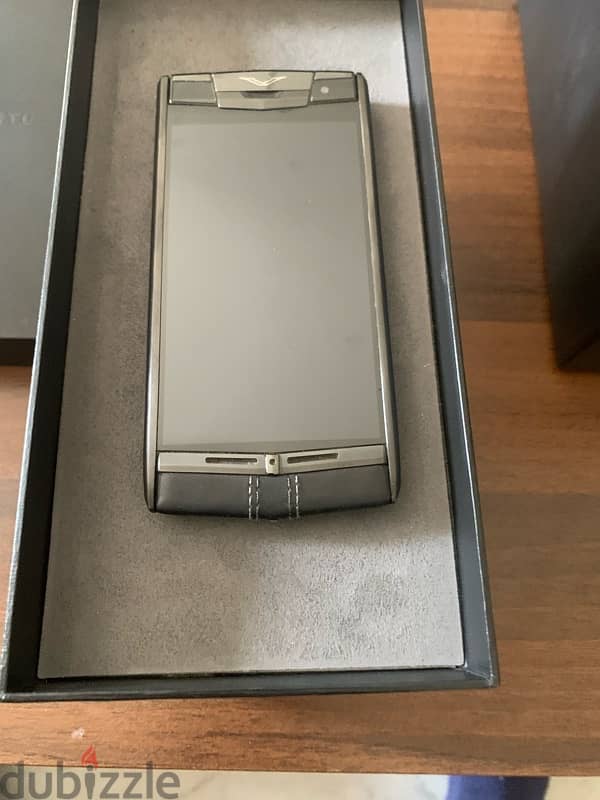 Vertu model : Signature Touch -Pure jet calf leather luxury phone 6