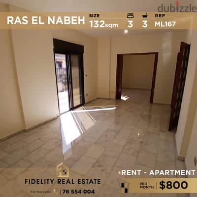 Apartment for rent in Ras El Nabeh ML167 شقة للإيجار في رأس النبع