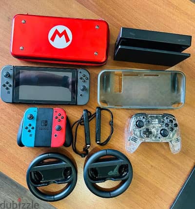 Nintendo switch with accessories