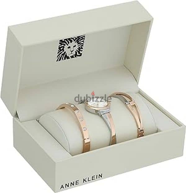 Anne Klein Crystal Accented Bangle Watch Set 3