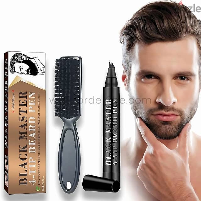 Waterproof Beard Filler Pen w/ Brush – Natural Black/Brown Finish 0