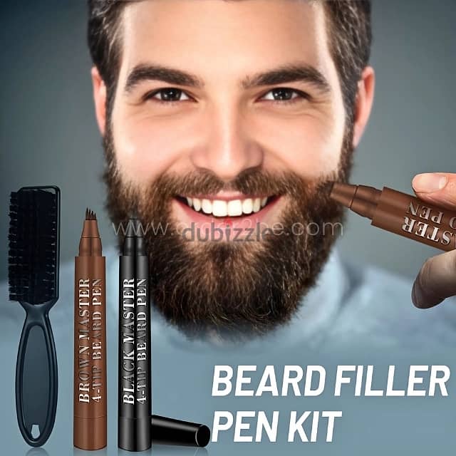 Waterproof Beard Filler Pen w/ Brush – Natural Black/Brown Finish 5