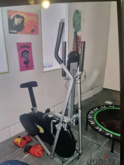 eleptical + iron bike + fat massager