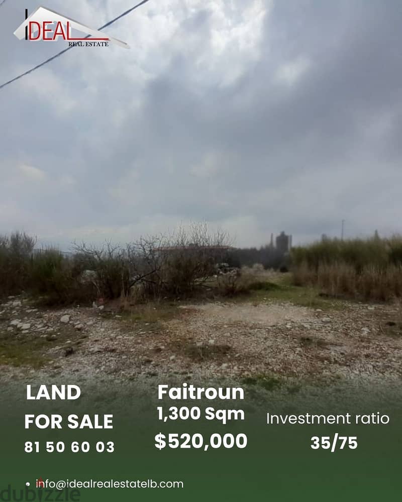 Land for sale in Faitroun عقار للبيع في فيطرون 0