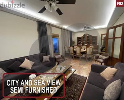 City and sea view-Semi furnished -Mansourieh/منصوريه  REF#RD119299