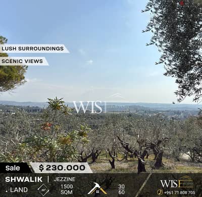  Prime 1500 SQM Land for SALE in Shwalik - Jezzine !