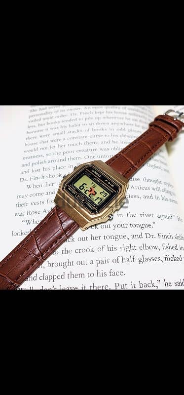 Custom Casio F91-W gold edition with custom leather strap