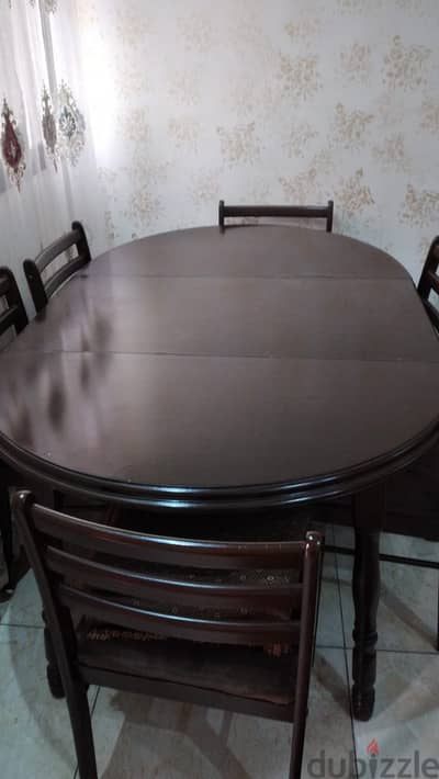 wooden table and chairs