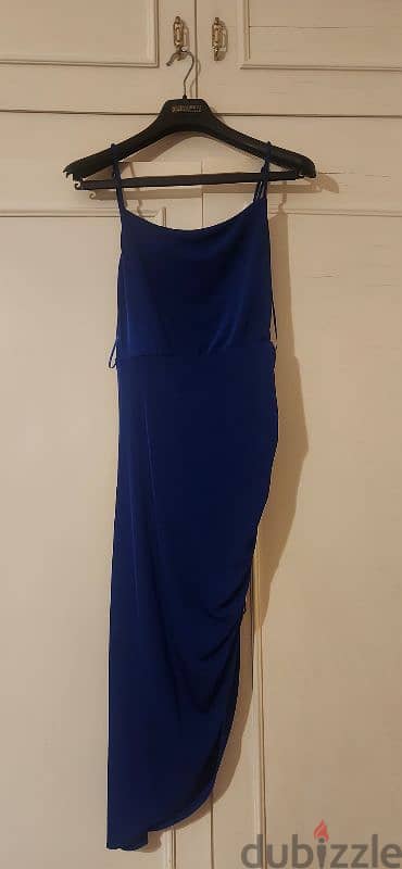 bershka navy blue dress