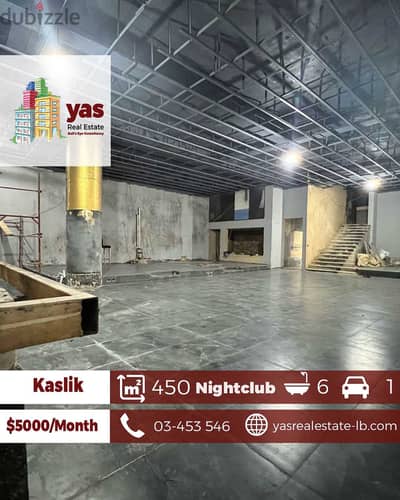 Kaslik 450m2 | Nightclub | Rent | New | Prime Location | EH