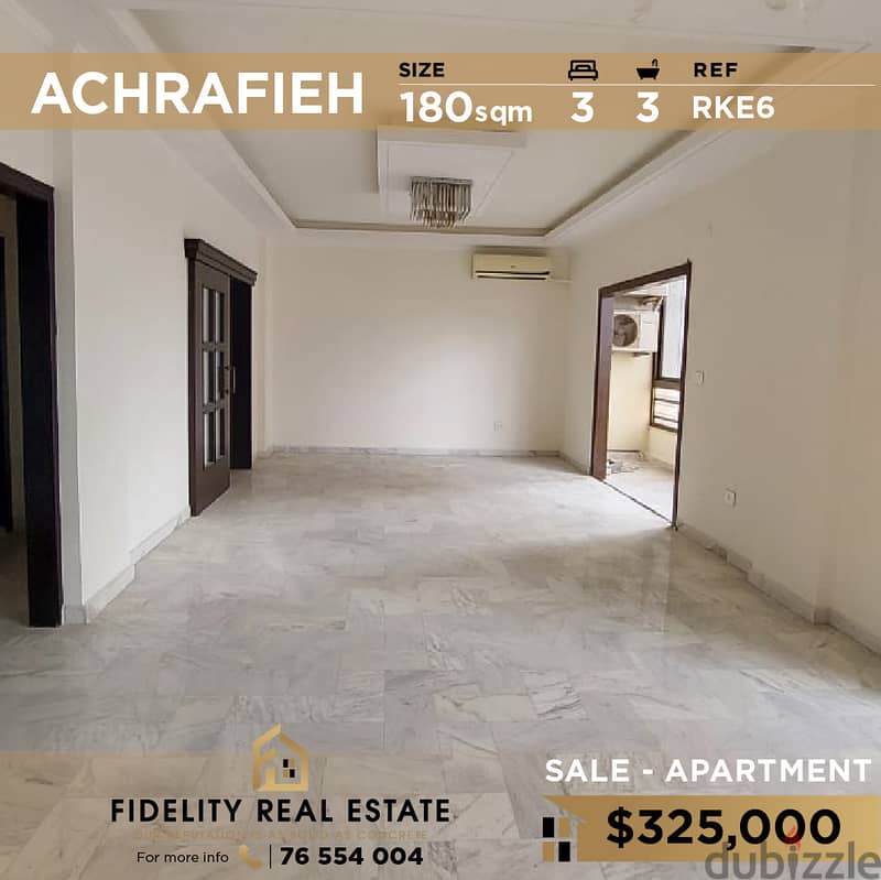 Apartment for sale in Achrafieh  RKE6 0