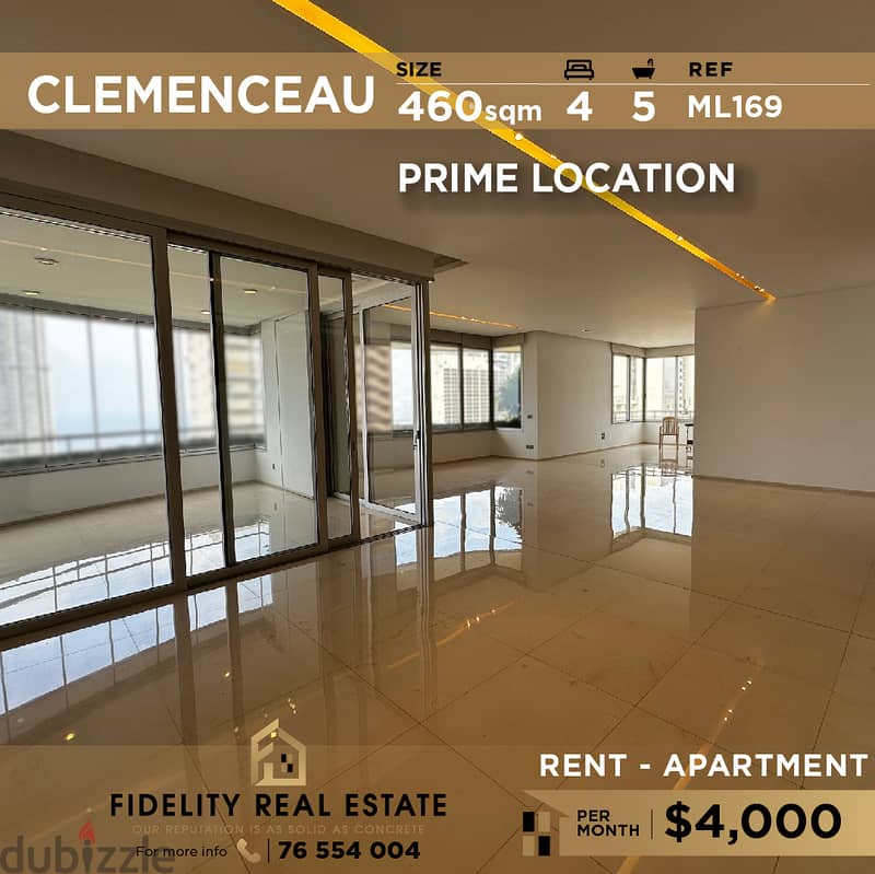 Apartment for rent in Clemenceau ML169 شقة للإيجار في كليمنصو 0